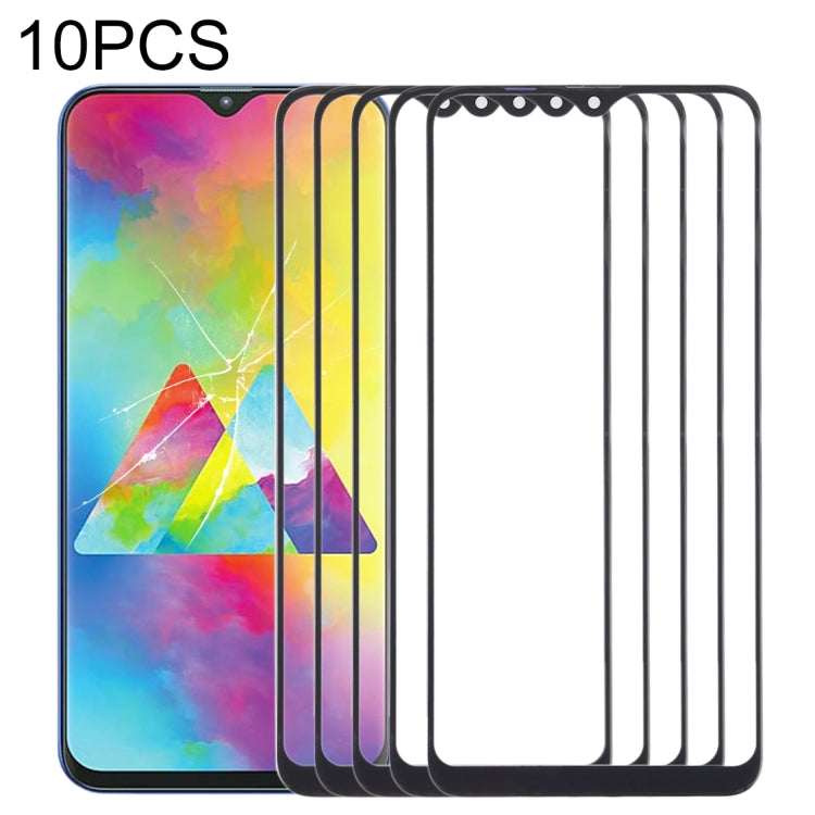 For Samsung Galaxy M20 10pcs Front Screen Outer Glass Lens (Black) - Outer Glass Lens by buy2fix | Online Shopping UK | buy2fix