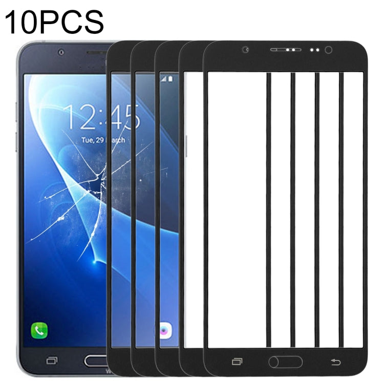 For Samsung Galaxy J7 (2016), J710F, J710FN, J710M/MN, J7108 10pcs Front Screen Outer Glass Lens (Black) - Outer Glass Lens by buy2fix | Online Shopping UK | buy2fix