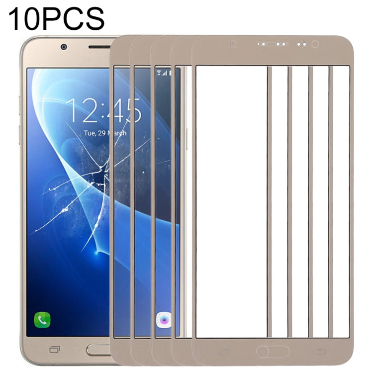 For Samsung Galaxy J7 (2016), J710F, J710FN, J710M/MN, J7108 10pcs Front Screen Outer Glass Lens (Gold) - Outer Glass Lens by buy2fix | Online Shopping UK | buy2fix