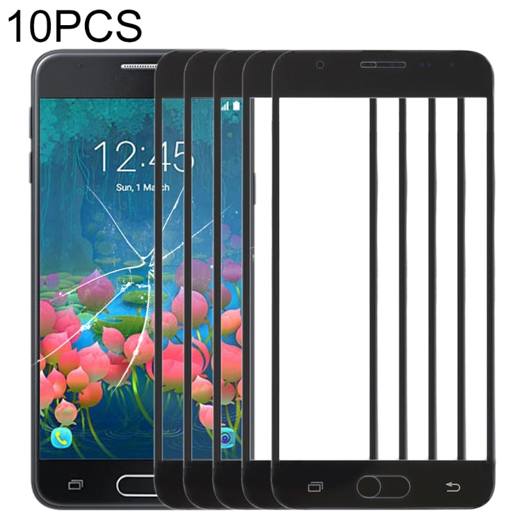 For Samsung Galaxy J5 Prime, On5 (2016), G570F/DS, G570Y 10pcs Front Screen Outer Glass Lens (Black) - Outer Glass Lens by buy2fix | Online Shopping UK | buy2fix
