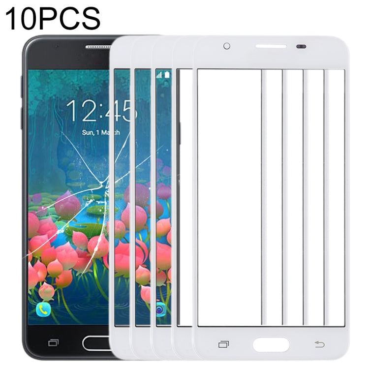 For Samsung Galaxy J5 Prime, On5 (2016), G570F/DS, G570Y 10pcs Front Screen Outer Glass Lens (White) - Outer Glass Lens by buy2fix | Online Shopping UK | buy2fix