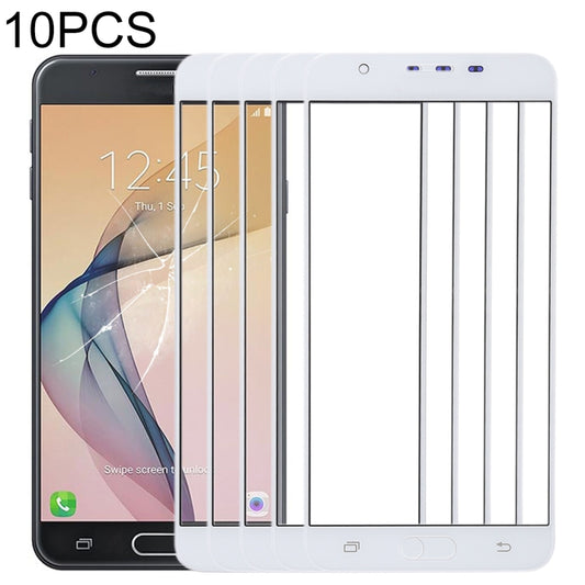 For Samsung Galaxy J7 Prime, On7 (2016), G610F, G610F/DS, G610F/DD, G610M, G610M/DS, G610Y/DS 10pcs Front Screen Outer Glass Lens (White) - Outer Glass Lens by buy2fix | Online Shopping UK | buy2fix