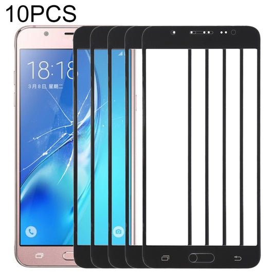 For Samsung Galaxy J5 (2016) / J510FN / J510F / J510G / J510Y / J510M 10pcs Front Screen Outer Glass Lens (Black) - Outer Glass Lens by buy2fix | Online Shopping UK | buy2fix