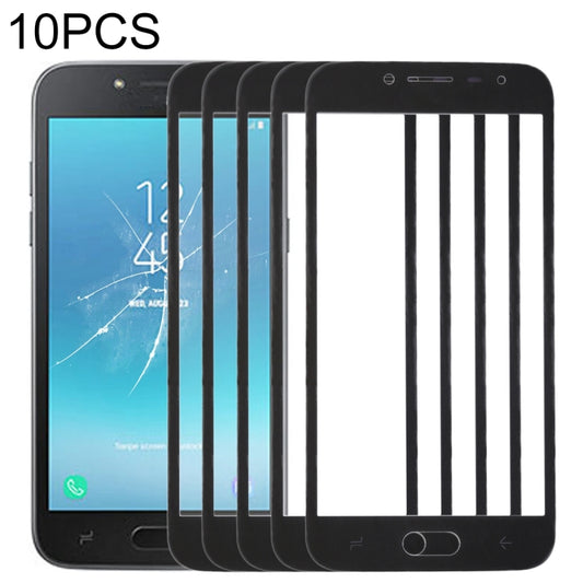 For Samsung Galaxy J2 Pro (2018), J250F/DS 10pcs Front Screen Outer Glass Lens (Black) - Outer Glass Lens by buy2fix | Online Shopping UK | buy2fix