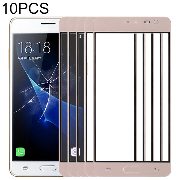 For Samsung Galaxy J3 Pro / J3110 10pcs Front Screen Outer Glass Lens (Gold) - Outer Glass Lens by buy2fix | Online Shopping UK | buy2fix