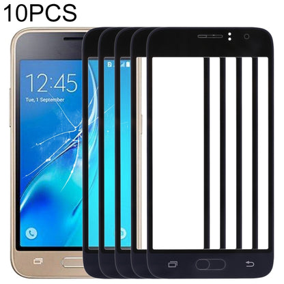 For Samsung Galaxy J1 (2016) / J120 10pcs Front Screen Outer Glass Lens (Black) - Outer Glass Lens by buy2fix | Online Shopping UK | buy2fix