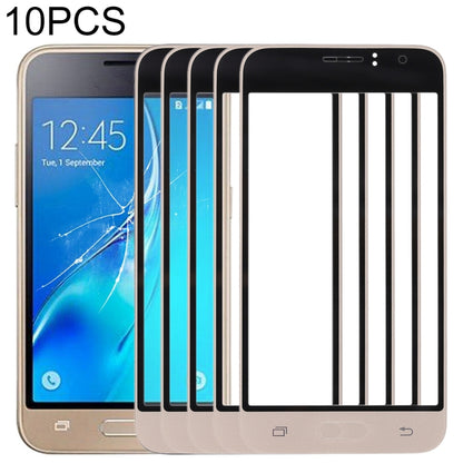 For Samsung Galaxy J1 (2016) / J120 10pcs Front Screen Outer Glass Lens (Gold) - Outer Glass Lens by buy2fix | Online Shopping UK | buy2fix