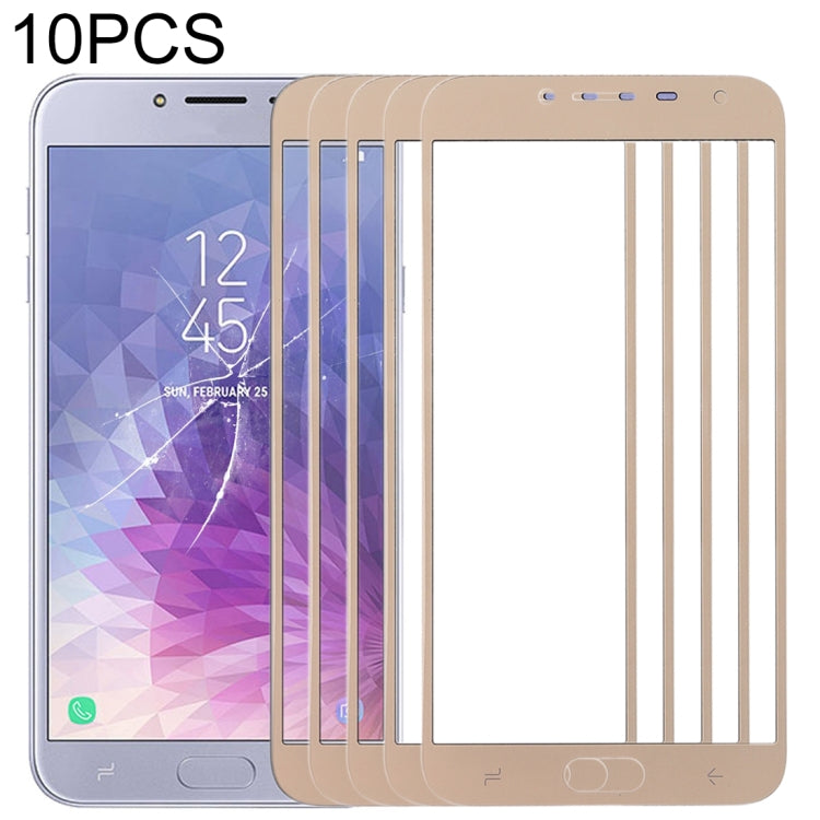 For Samsung Galaxy J4 (2018) 10pcs Front Screen Outer Glass Lens (Gold) - Outer Glass Lens by buy2fix | Online Shopping UK | buy2fix