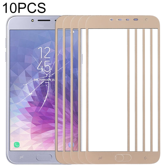 For Samsung Galaxy J4 (2018) 10pcs Front Screen Outer Glass Lens (Gold) - Outer Glass Lens by buy2fix | Online Shopping UK | buy2fix