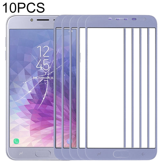 For Samsung Galaxy J4 (2018) 10pcs Front Screen Outer Glass Lens (Blue) - Outer Glass Lens by buy2fix | Online Shopping UK | buy2fix