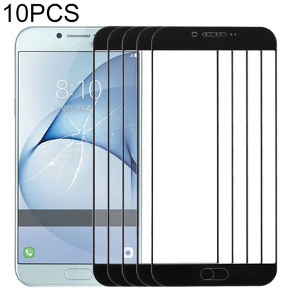 For Samsung Galaxy A8 (2016) / A810 10pcs Front Screen Outer Glass Lens (Black) - Outer Glass Lens by buy2fix | Online Shopping UK | buy2fix
