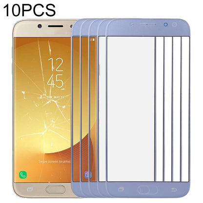For Samsung Galaxy J7 (2017) / J730 10pcs Front Screen Outer Glass Lens (Blue) - Outer Glass Lens by buy2fix | Online Shopping UK | buy2fix