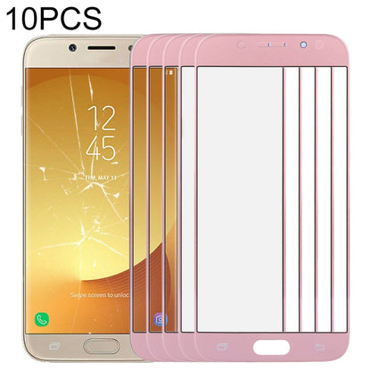 For Samsung Galaxy J7 (2017) / J730 10pcs Front Screen Outer Glass Lens (Rose Gold) - Outer Glass Lens by buy2fix | Online Shopping UK | buy2fix