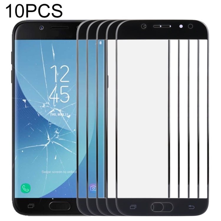 For Samsung Galaxy J5 (2017) / J530 10pcs Front Screen Outer Glass Lens (Black) - Outer Glass Lens by buy2fix | Online Shopping UK | buy2fix