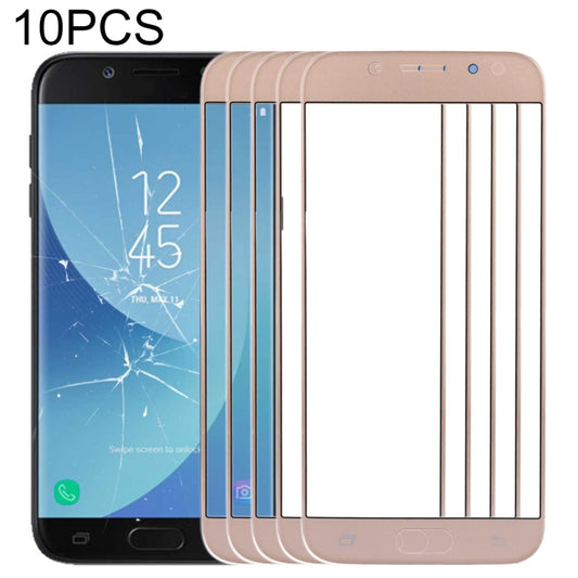 For Samsung Galaxy J5 (2017) / J530 10pcs Front Screen Outer Glass Lens (Gold) - Outer Glass Lens by buy2fix | Online Shopping UK | buy2fix