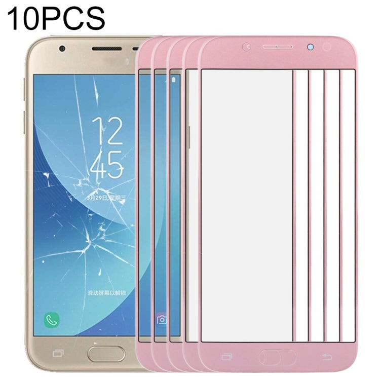 For Samsung Galaxy J3 (2017) / J330 10pcs Front Screen Outer Glass Lens (Rose Gold) - Outer Glass Lens by buy2fix | Online Shopping UK | buy2fix