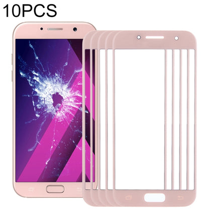 For Samsung Galaxy A7 (2017) / A720 10pcs Front Screen Outer Glass Lens (Pink) - Outer Glass Lens by buy2fix | Online Shopping UK | buy2fix