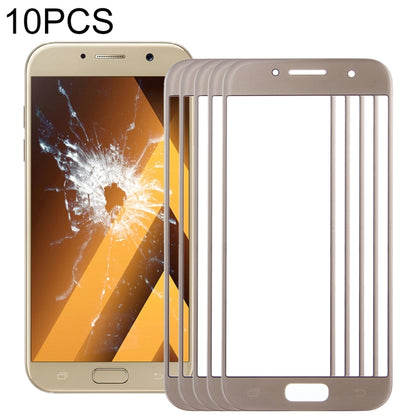 For Samsung Galaxy A7 (2017) / A720 10pcs Front Screen Outer Glass Lens (Gold) - Outer Glass Lens by buy2fix | Online Shopping UK | buy2fix