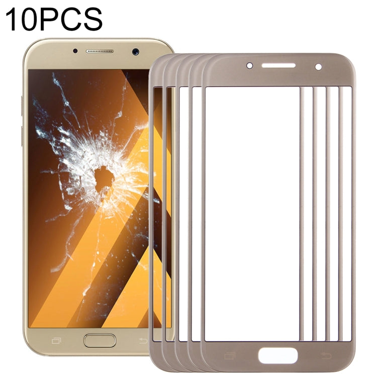 For Samsung Galaxy A5 (2017) / A520 10pcs Front Screen Outer Glass Lens (Gold) - Outer Glass Lens by buy2fix | Online Shopping UK | buy2fix