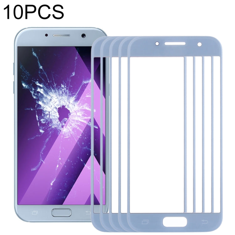 For Samsung Galaxy A3 (2017) / A320 10pcs Front Screen Outer Glass Lens (Blue) - Outer Glass Lens by buy2fix | Online Shopping UK | buy2fix