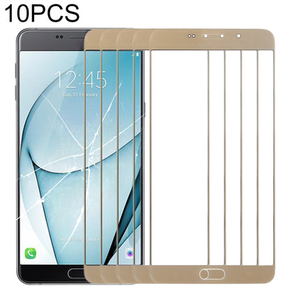 For Samsung Galaxy A9 (2016) / A900 10pcs Front Screen Outer Glass Lens (Gold) - Outer Glass Lens by buy2fix | Online Shopping UK | buy2fix