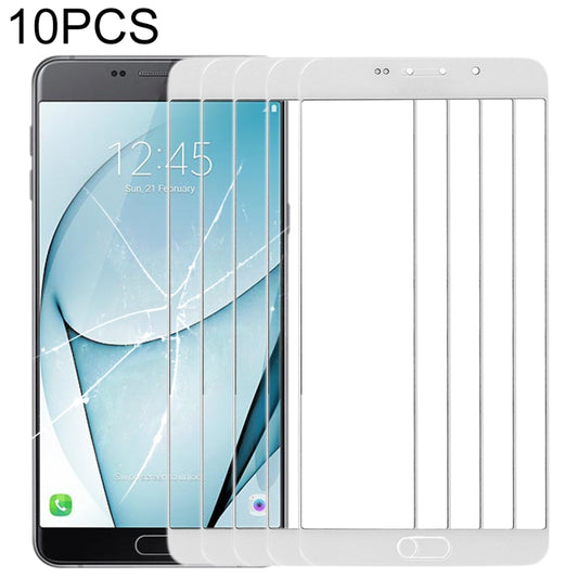For Samsung Galaxy A9 (2016) / A900 10pcs Front Screen Outer Glass Lens (White) - Outer Glass Lens by buy2fix | Online Shopping UK | buy2fix