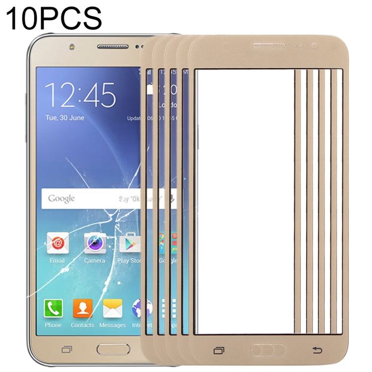 For Samsung Galaxy J7 / J700 10pcs Front Screen Outer Glass Lens (Gold) - Outer Glass Lens by buy2fix | Online Shopping UK | buy2fix