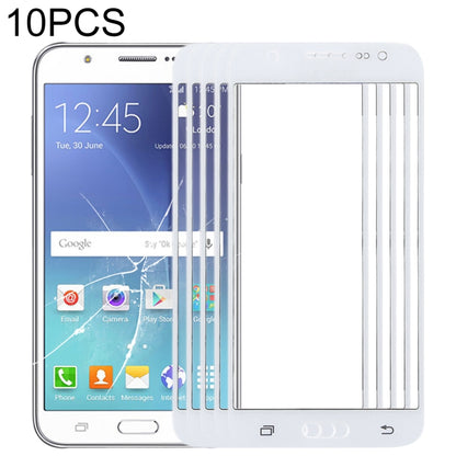 For Samsung Galaxy J5 / J500 10pcs Front Screen Outer Glass Lens (White) - Outer Glass Lens by buy2fix | Online Shopping UK | buy2fix