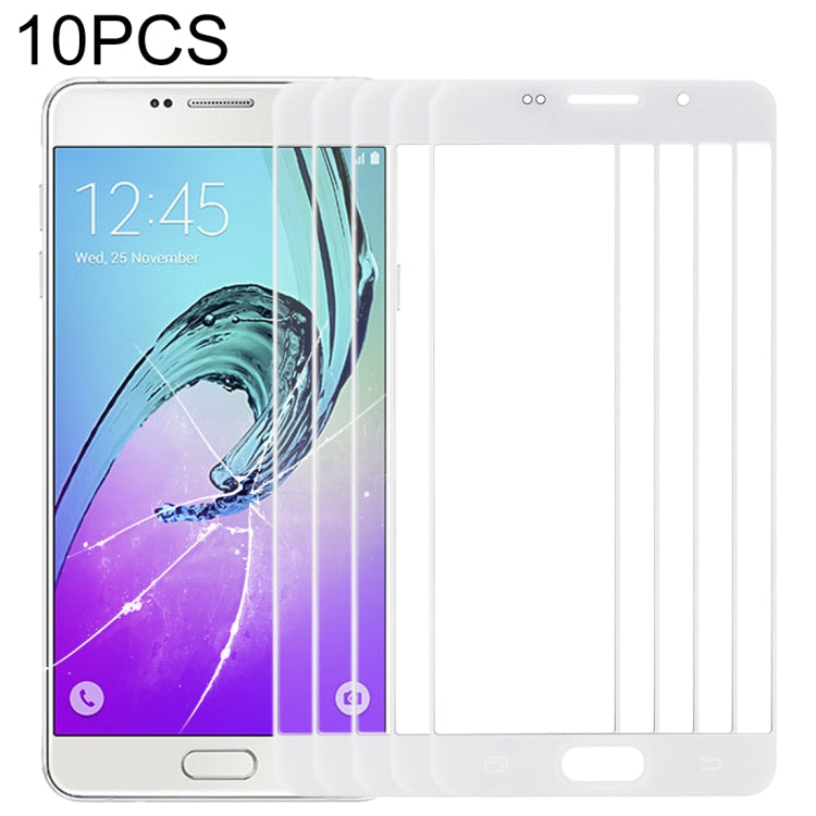 For Samsung Galaxy A7 (2016) / A710 10pcs Front Screen Outer Glass Lens (White) - Outer Glass Lens by buy2fix | Online Shopping UK | buy2fix