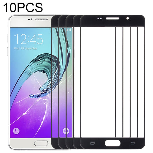 For Samsung Galaxy A5 (2016) / A510  10pcs Front Screen Outer Glass Lens (Black) - Outer Glass Lens by buy2fix | Online Shopping UK | buy2fix