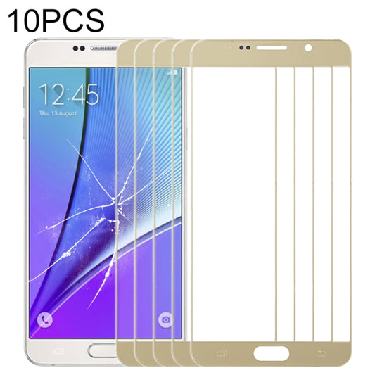 For Samsung Galaxy Note 5  10pcs Front Screen Outer Glass Lens (Gold) - Outer Glass Lens by buy2fix | Online Shopping UK | buy2fix