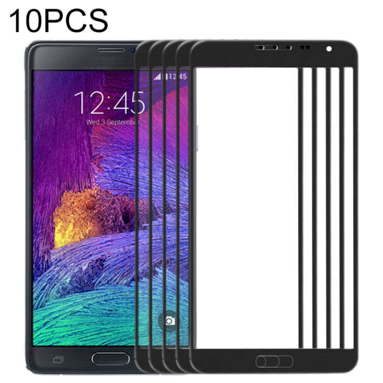 For Samsung Galaxy Note 4 / N910  10pcs Front Screen Outer Glass Lens (Black) - Outer Glass Lens by buy2fix | Online Shopping UK | buy2fix