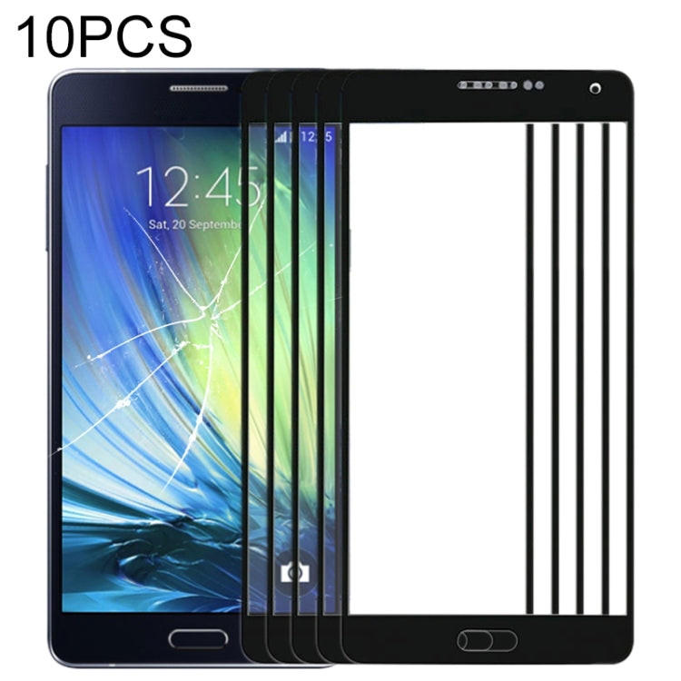 For Samsung Galaxy A7 (2015) 10pcs Front Screen Outer Glass Lens (Black) - Outer Glass Lens by buy2fix | Online Shopping UK | buy2fix