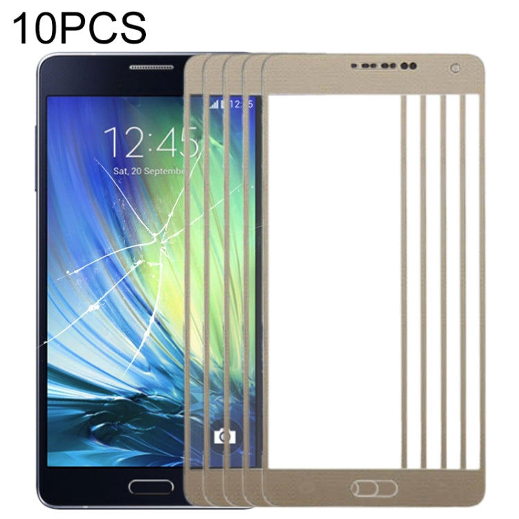 For Samsung Galaxy A7 (2015) 10pcs Front Screen Outer Glass Lens (Gold) - Outer Glass Lens by buy2fix | Online Shopping UK | buy2fix