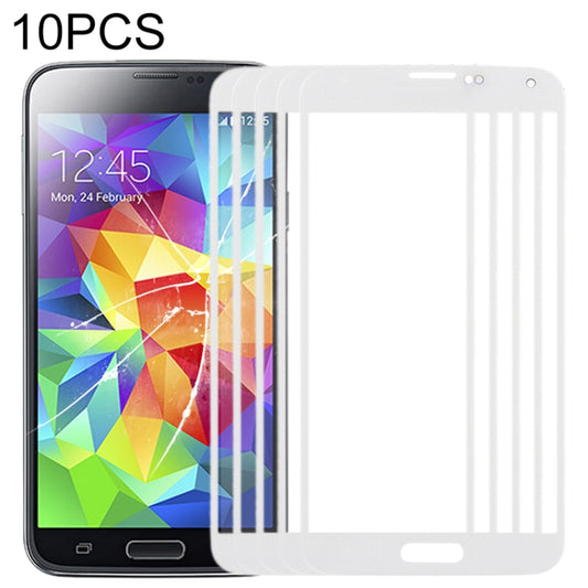 For Samsung Galaxy S5 / G900 10pcs Front Screen Outer Glass Lens (White) - Outer Glass Lens by buy2fix | Online Shopping UK | buy2fix