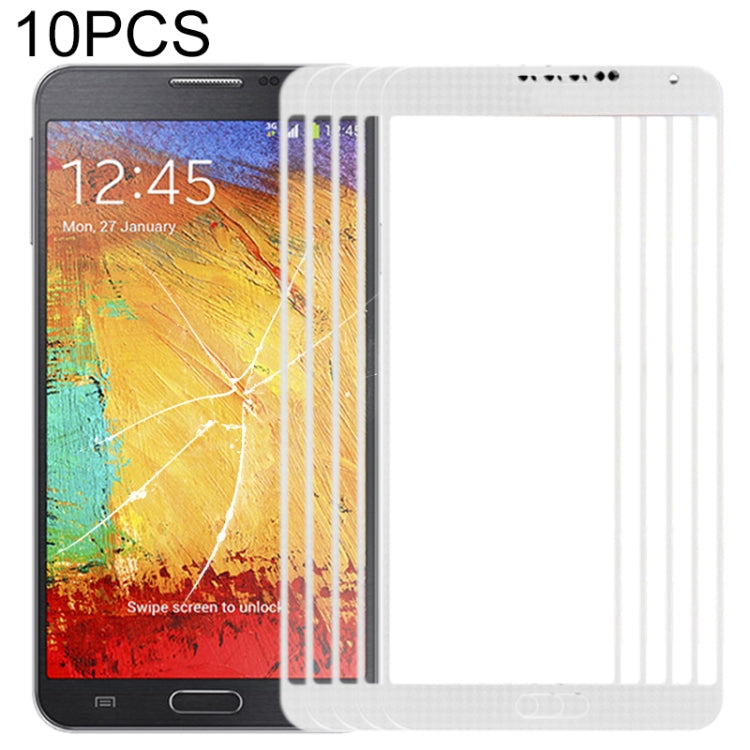 For Samsung Galaxy Note III / N9000 10pcs Front Screen Outer Glass Lens (White) - Outer Glass Lens by buy2fix | Online Shopping UK | buy2fix