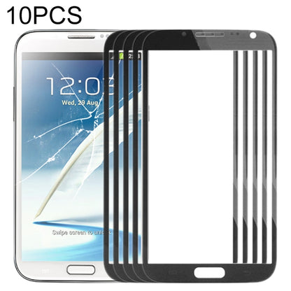 For Samsung Galaxy Note II / N7100 10pcs Front Screen Outer Glass Lens (Black) - Outer Glass Lens by buy2fix | Online Shopping UK | buy2fix