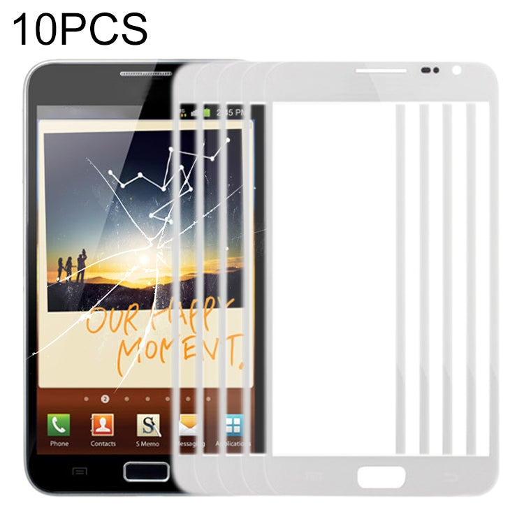 For Samsung Galaxy Note N7000 / i9220 10pcs Front Screen Outer Glass Lens (White) - Outer Glass Lens by buy2fix | Online Shopping UK | buy2fix