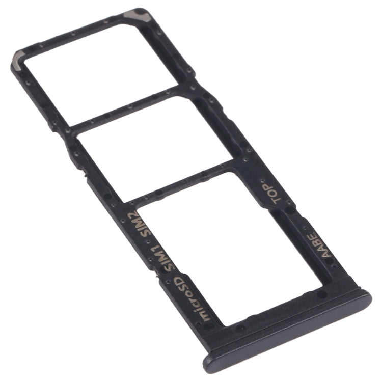 For Samsung Galaxy A12 SM-A125 SIM Card Tray + SIM Card Tray + Micro SD Card Tray (Black) - Card Tray by buy2fix | Online Shopping UK | buy2fix