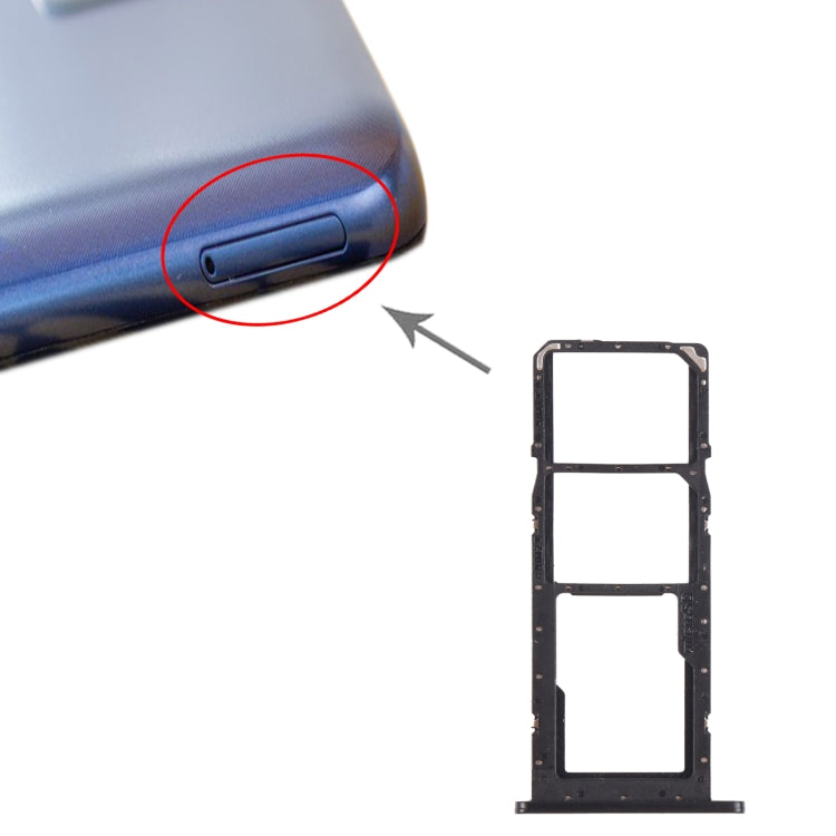 For Samsung Galaxy A02s SM-A025 SIM Card Tray + SIM Card Tray + Micro SD Card Tray (Black) - Card Tray by buy2fix | Online Shopping UK | buy2fix