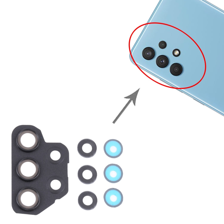 For Samsung Galaxy A32 SM-A325 10pcs Camera Lens Cover (Black) - Camera Series by buy2fix | Online Shopping UK | buy2fix