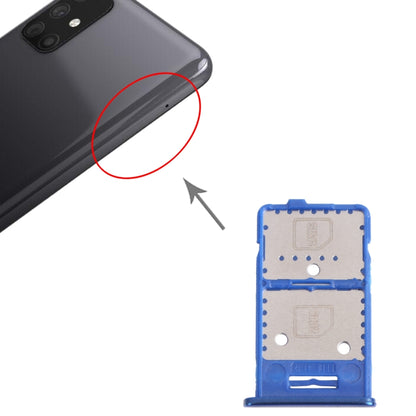 For Samsung Galaxy M31s SM-M317 SIM Card Tray + SIM Card Tray + Micro SD Card Tray (Blue) - Card Tray by buy2fix | Online Shopping UK | buy2fix