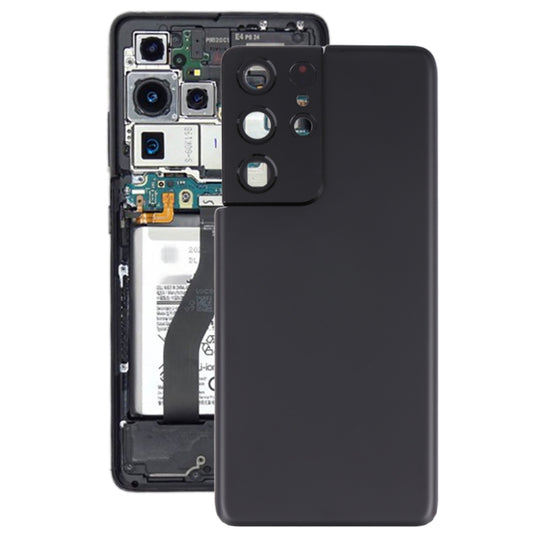 For Samsung Galaxy S21 Ultra 5G Battery Back Cover with Camera Lens Frame (Black)