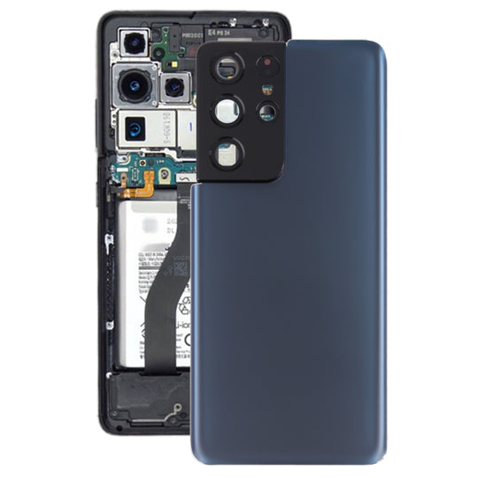 For Samsung Galaxy S21 Ultra 5G Battery Back Cover with Camera Lens Frame (Blue)