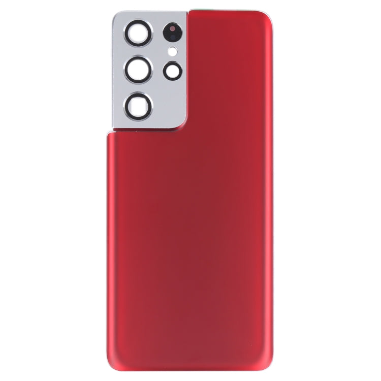 For Samsung Galaxy S21 Ultra 5G Battery Back Cover with Camera Lens Cover (Red) - Back Cover by buy2fix | Online Shopping UK | buy2fix