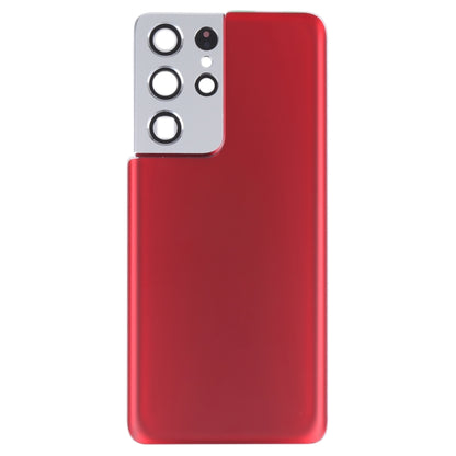 For Samsung Galaxy S21 Ultra 5G Battery Back Cover with Camera Lens Cover (Red) - Back Cover by buy2fix | Online Shopping UK | buy2fix