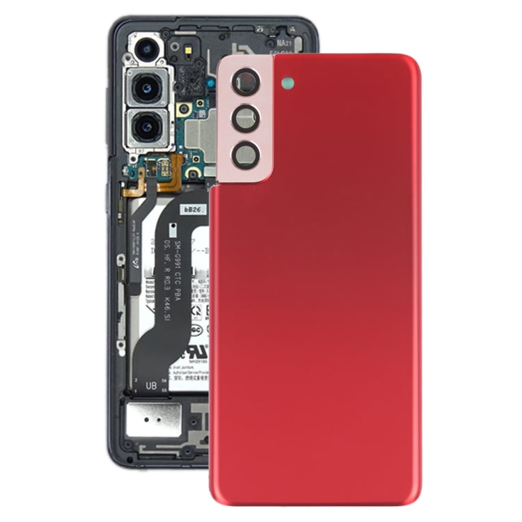 For Samsung Galaxy S21+ 5G Battery Back Cover with Camera Lens Cover (Red) - Back Cover by buy2fix | Online Shopping UK | buy2fix