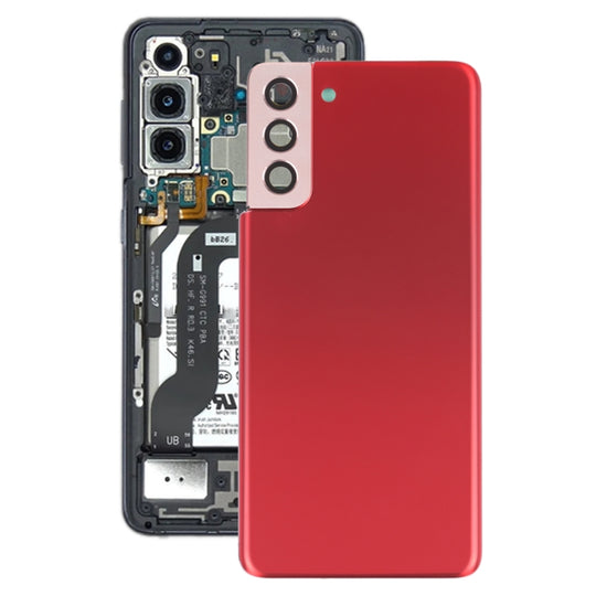 For Samsung Galaxy S21+ 5G Battery Back Cover with Camera Lens Frame (Red)