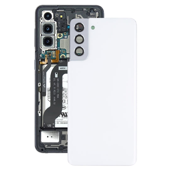 For Samsung Galaxy S21+ 5G Battery Back Cover with Camera Lens Frame (White)
