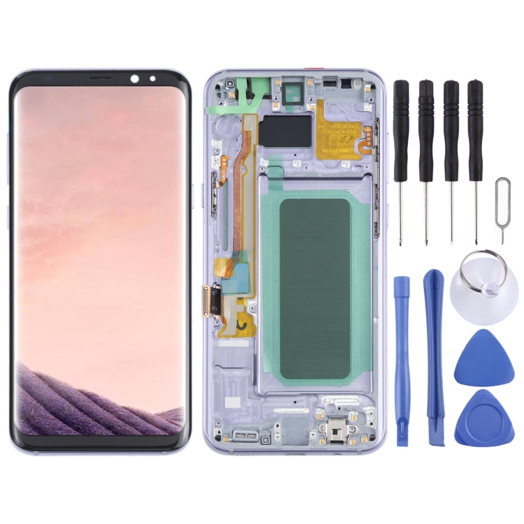 OLED LCD Screen for Samsung Galaxy S8+ SM-G955 Digitizer Full Assembly with Frame (Purple) - LCD Screen by buy2fix | Online Shopping UK | buy2fix